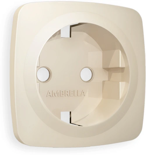 OP3260 Лицевая панель Ambrella Volt OMEGA (Бежевый матовый) для электрической розетки с/з QUANT OP3260
