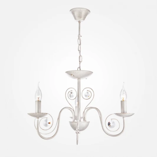 60018/3 белый с золотом Подвесная люстра Eurosvet Tomas 60018/3 белый с золотом (220V, на цепи, подсвечник, свеча)