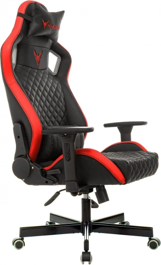 KNIGHT OUTRIDER BR Кресло игровое Knight Outrider черный/красный ромбик эко.кожа с подголов. крестовина металл