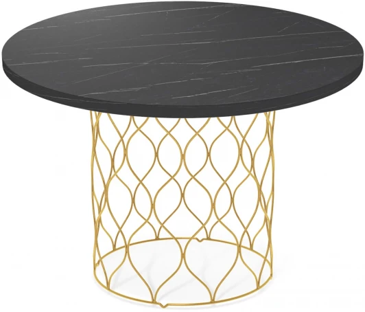 5072218103 Столик журнальный Sheffilton SHT-TU49/ЛДСП 60 золото/камень пьетра гриджио черный от фабрики Sheffilton