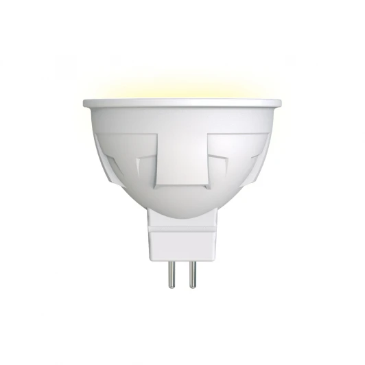 LED-JCDR 6W/WW/GU5.3/FR PLP01WH картон Лампочка светодиодная полусфера белая GU5.3 6W 3000K Uniel LED-JCDR 6W/WW/GU5.3/FR PLP01WH