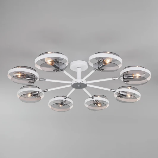 70121/8 белый Потолочная люстра на штанге Eurosvet Gallo 70121/8 белый (220V, кольцо)