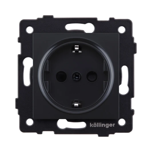REA-002BM Розетка штепсельная SCHUKO 16A/250 В черный матовый Kollinger REA-002BM для Aspekt, Eleganz, Reflex