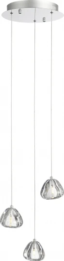 SL6017.101.03 Подвесной светильник ST Luce Waterfall SL6017.101.03 Хром/Прозрачный с пузырьками воздуха LED 3*3W (220V, на проводе)