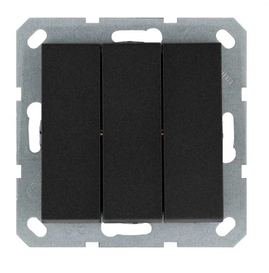 G3031B Выключатель трехклавишный (антрацит) Jasmart G-Classic G3031B