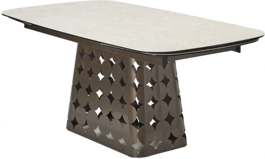 626M05460 Стол M-City MAGNUS 180 TL-102 Бежевый мрамор, испанская керамика / Шоколадное золото каркас