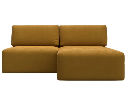 129507 Диван угловой модульный Лига-060 НПБ угол универсальный (ЛДСП,Брус,Фанера/Пластик/Велюр/Желтый) Лига Диванов 129507