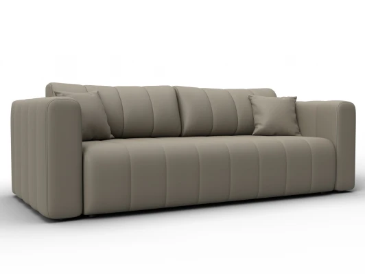 130271 Диван прямой Лига-062 НПБ (ДСП,Фанера,ХДФ/Пластик/Экокожа/Бежевый) Лига Диванов 130271