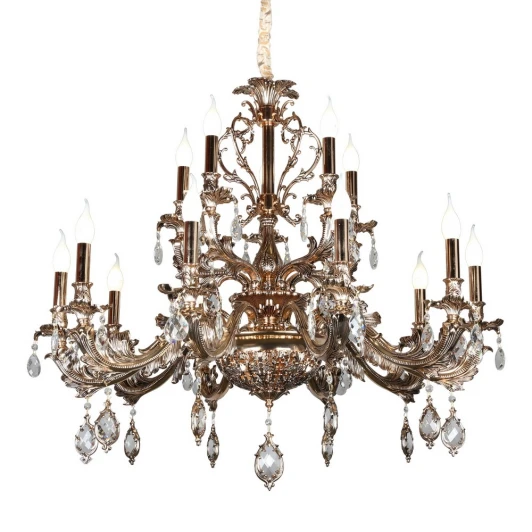 OML-74903-18 Подвесная большая люстра Omnilux Nureci OML-74903-18 (220V, подвески, на цепи, подсвечник, свеча)