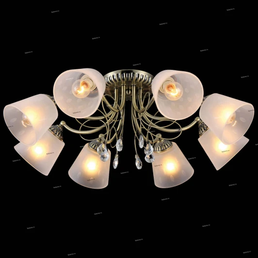 75014-8C ANTIQUE Люстра потолочная Natali Kovaltseva Majestic, 6 плафонов, бронза с белым и прозрачным