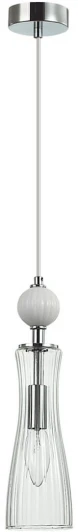 8268/1A Подвесной светильник Lumion Emily 8268/1A хром/белый/прозрачный, металл/керамика/стекло Е14 1*40W 220V (на проводе)