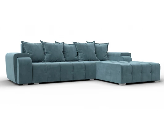 137346 Диван угловой Лига-121 правый угол (ДСП,Брус,Велюр/Бирюзовый) Лига Диванов 137346