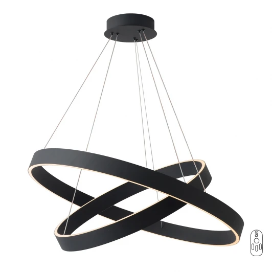 TRON SP123W LED BLACK Подвесной светильник светодиодный кольцо с пультом Crystal Lux TRON SP123W LED BLACK