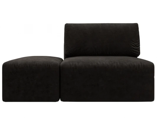 129606 Модули диван и пуф Лига-060 НПБ (ЛДСП,Брус,Фанера,Велюр/Коричневый) Лига Диванов 129606