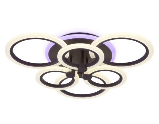 FA528 Потолочная люстра ярусная Ambrella Acrylica FA528 (регулировка яркости, LED, 220V, пульт управления, управление смартфоном, умный дом - PC.Lamper, кольцо)