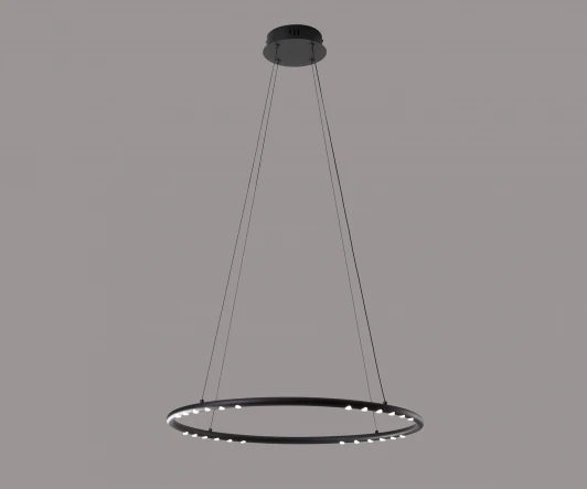 08557-60,19 Подвесной светильник диммируемый Kink Light Магни 08557-60,19 черный 24W с пультом ДУ (LED, 220V, на тросе, кольцо)