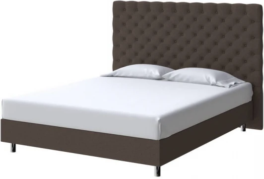 2033027 PROxSON Кровать Paris Boxspring Standart (Ткань: Рогожка Savana Chocolate (шоколад)) 140x200