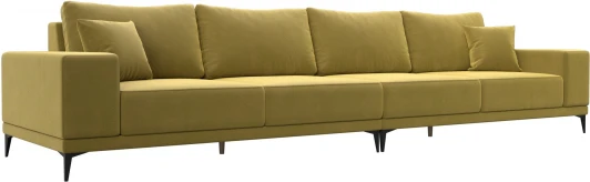122390 Диван прямой Льюес Лонг (Желтый/Микровельвет) Лига Диванов арт.122390