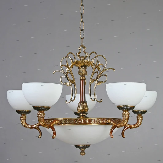 02155/5 PB Люстра подвесная Ambiente by Brizzi Toledo, 10 ламп, бронза с белым