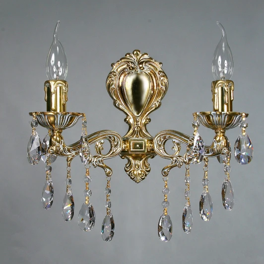 2128/2 WP Tear Drop Бра Ambiente by Brizzi Leon 2128/2 WP Tear Drop (220V, хрусталь Asfour, подвески, подсвечник, свеча)