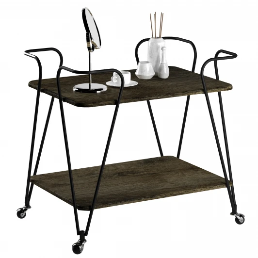 008844 Стол сервировочный Эстер черный/дуб маррон Mebelik 008844