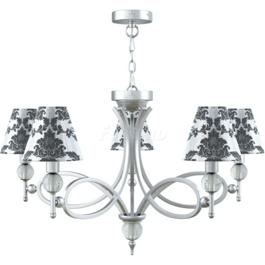 M2-05-CR-LMP-O-2 Люстра подвесная Lamp4you, 5 плафонов, хром с прозрачным, белым и черным
