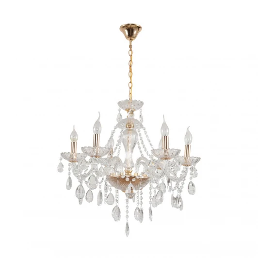 8376/6 Люстра подвесная Lumion Alissa 8376/6 золото/прозрачный, металл/хрусталь E14 6*40W 220V