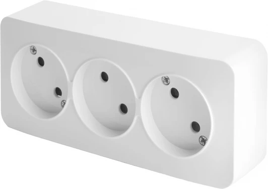 49305 Розетка тройная без заземления (белый) Stekker София 49305