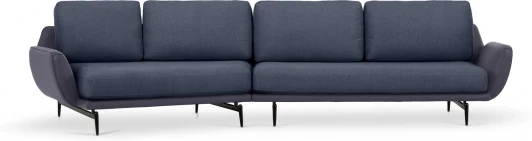 799385 Диван Ispani угловой левый ОГОГО (арт.799385), (Ткань,Экокожа/Серый,Синий)