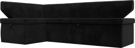 126109L Диван кухонный угловой Омура левый угол (Черный/Велюр) Лига Диванов арт.126109L