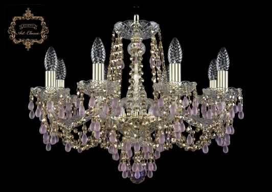 11.24.8.200.Gd.V7010.R777 Подвесная люстра Art Classic 11.24 11.24.8.200.Gd.V7010.R777 (220V, хрусталь, на цепи, подсвечник, свеча)