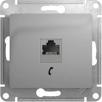 GSL000381T Телефонная розетка встраиваемая RJ-11 (алюминий) Systeme Electric Glossa GSL000381T