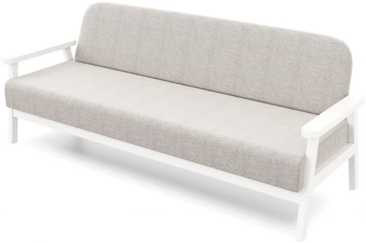 21929 Диван Arsko прямой Флори Б белая эмаль рогожка серая