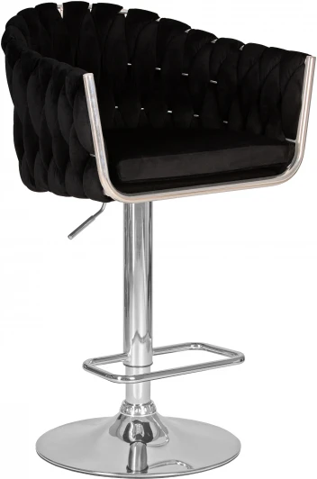 9692-LM MARCEL, цвет сиденья черный велюр (MJ9-101), цвет основания хромированная сталь Стул барный DOBRIN MARCEL (черный велюр (MJ9-101))