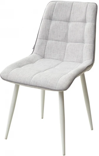 628M03697 Стул CHIC HE622-20/ HE622-22 светло-серый, ткань/ белый каркас