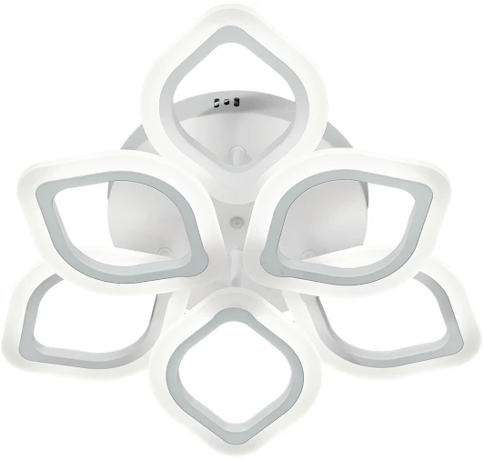 10212/6LED White Люстра потолочная светодиодная Ella 10212/6 LED*84W White (ночной режим, 220V, пульт управления, цветы)