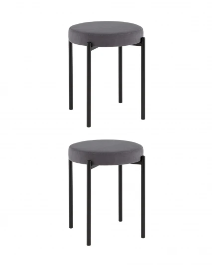 УТ000042729 Табурет Бриф Original велюр темно-серый 2 шт. Stool Group УТ000042729