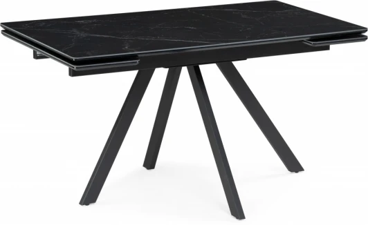 612196 Кухонный стол Notta Вилли 140(200)х80х75 черный мрамор shakespeare black / черный (Керамика) арт.612196