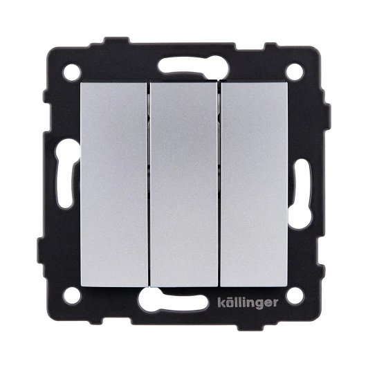 REA-R-012GY Выключатель 3-клавишный 10А/250В изогнутый, серый Kollinger REA-R-012GY для Aspekt, Eleganz, Reflex