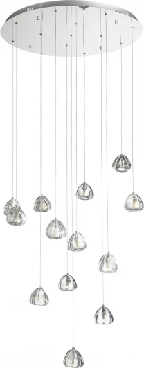 SL6017.101.13 Подвесной светильник ST Luce Waterfall SL6017.101.13 Хром/Прозрачный с пузырьками воздуха LED 13*3W (220V, на проводе)