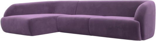 122185L Диван угловой Лига-041 левый угол (Сиреневый/Микровельвет) Лига Диванов арт.122185L