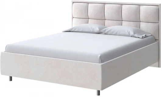 2022327 PROxSON Кровать Chessy без основания (Ткань: Велюр Teddy Жемчужный) 180x200