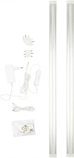 ULM-F45-2x6W/4500K IP20 SILVER Светильник светодиодный для мебели набор из 2-х шт. ULM-F45-2x6W/4500K IP20 SILVER (220V, выключатель)