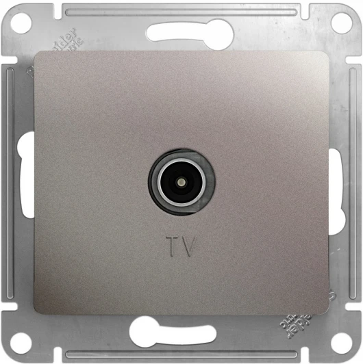 GSL001293 ТВ-розетка встраиваемая оконечная (платина) Systeme Electric Glossa GSL001293
