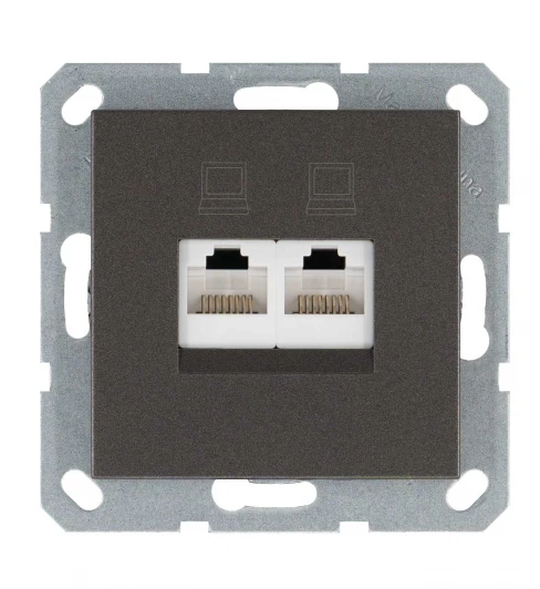 G6106Z Розетка Ethernet RJ-45 двойная (мокко) Jasmart G-Classic G6106Z