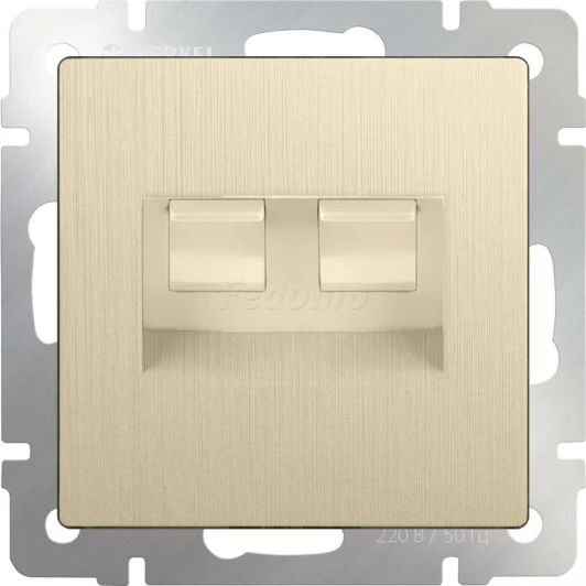 WL10-RJ11-45 Розетка встраиваемая двойная Ethernet RJ-45 и телефонная RJ-11 Werkel, шампань