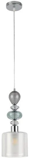 8292/1A Подвесной светильник Lumion Ganna 8292/1A хром/белый/прозрачный, металл/стекло/хрусталь E27 1*60W 220V (на проводе)