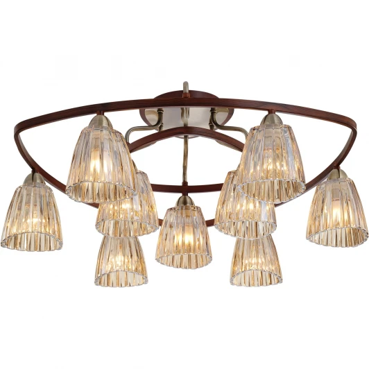 408-09-53 antique brass + walnut Потолочная люстра N-Light 408 408-09-53 antique brass + walnut