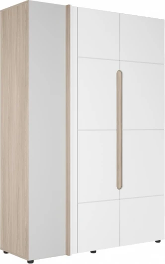 580081 Шкаф Woodville Данк ШК-012 ясень шимо светлый / глянцевый белый арт.580081
