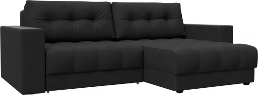 128478 Диван угловой с декором Лига-049 НПБ Лига Диванов (Замша) арт.128478